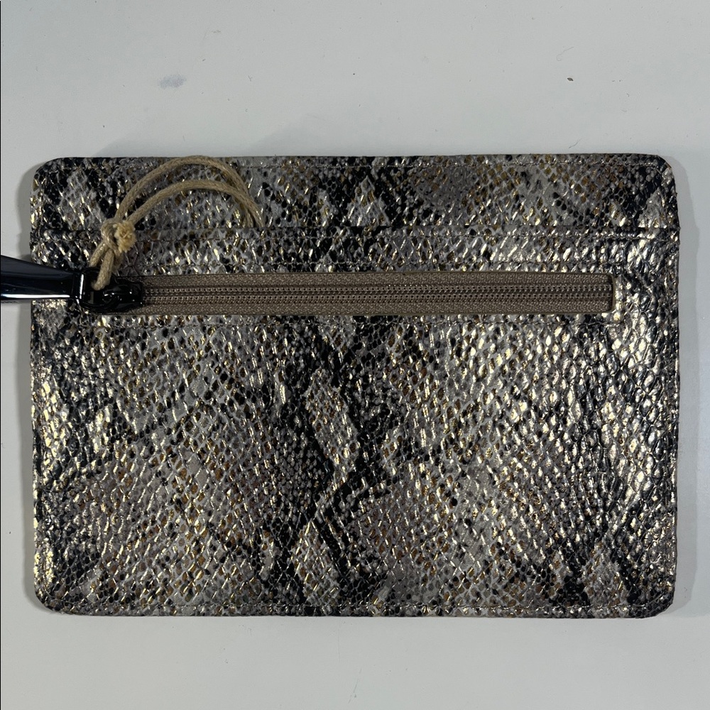 HOBO Gold and Black Python-Texture Card Case NWT - image 2